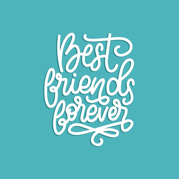 Best Friends Forever hand lettering Vector calligraphic design for Friendship Day greeting cardfestive poster etc