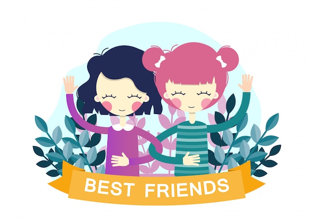 Best friends. Illustration