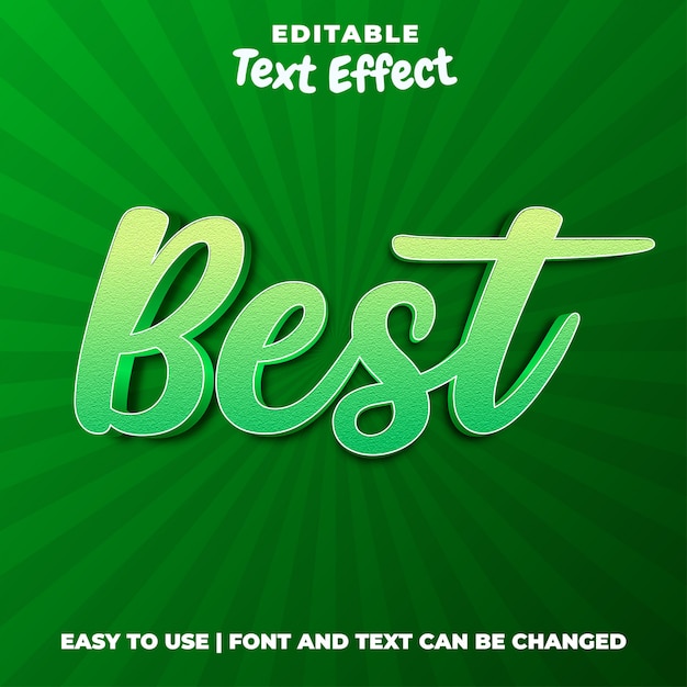 Best - Green Style Editable Text Effect