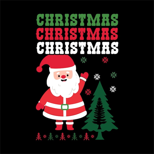 best happy christmas day t shirt design vector