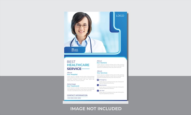 Best healthcare service a4 size flyer design template