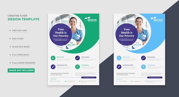 Best healthcare service business flyer easy to customize