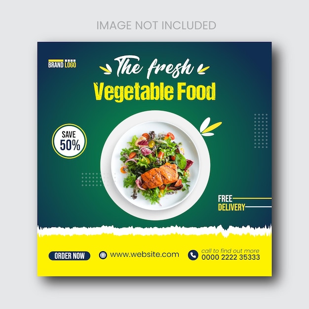 Best Healthy food and vegetable social media and Instagram promotional post banner design