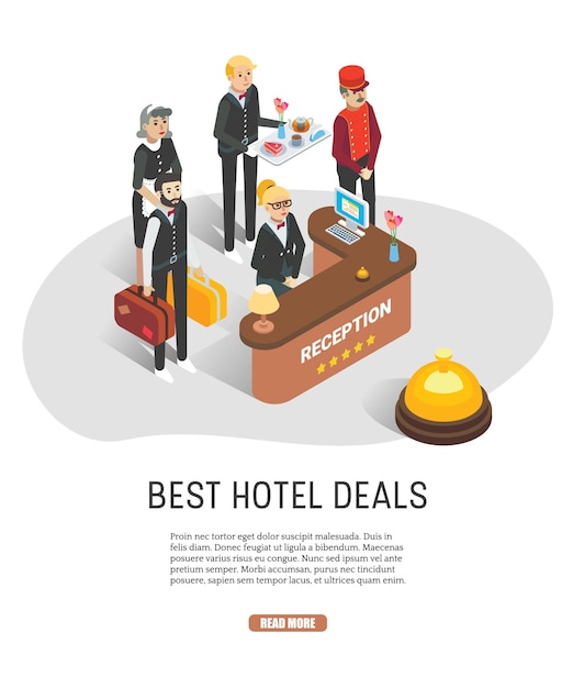 Best hotel deals web banner vector template