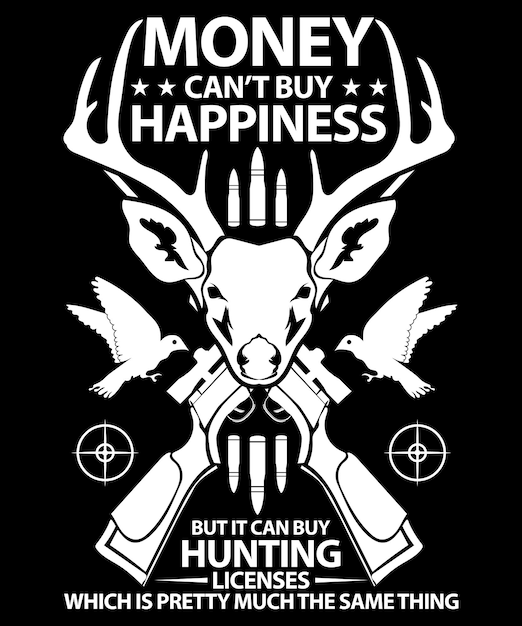 Best Hunting Vector T-Shirt Design Template