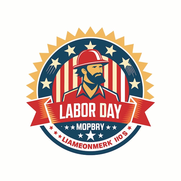 Vector best labor day logo design