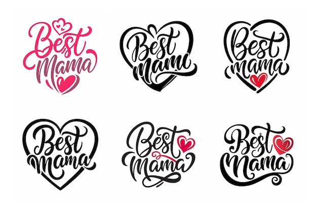 Vector best mama typography lettering quote black silhouette vector for tshirt design