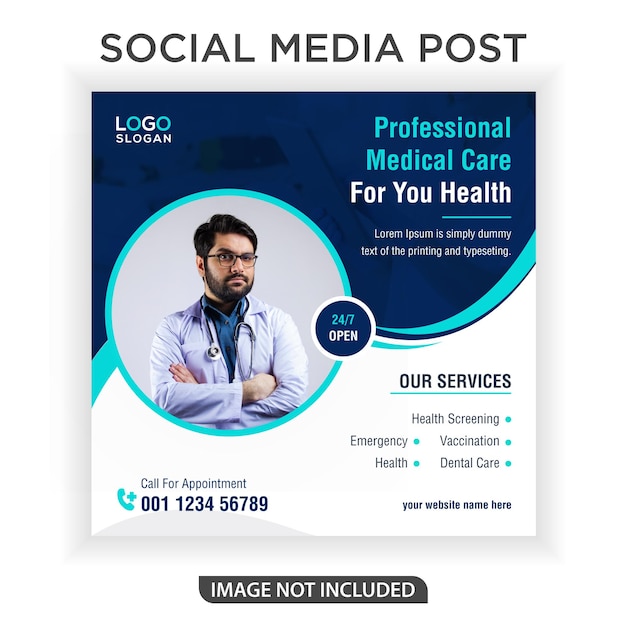 Best Medical care service flyer banner post