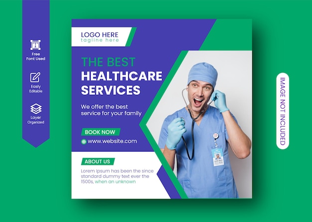 Best Medical healthcare flyer social media post and Facebook Instagram web promotional banner 2022