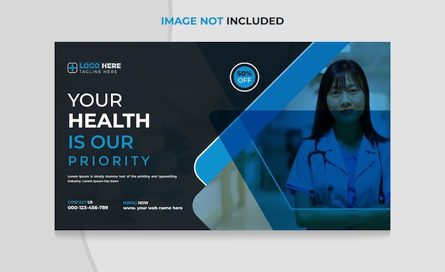 best medical healthcare web banner template and YouTube thumbnail Design