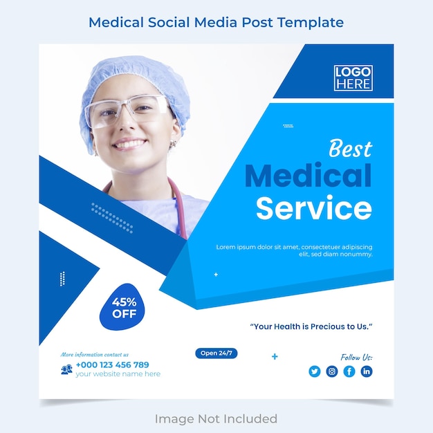 Best Medical Service social media and instagram post banner template design