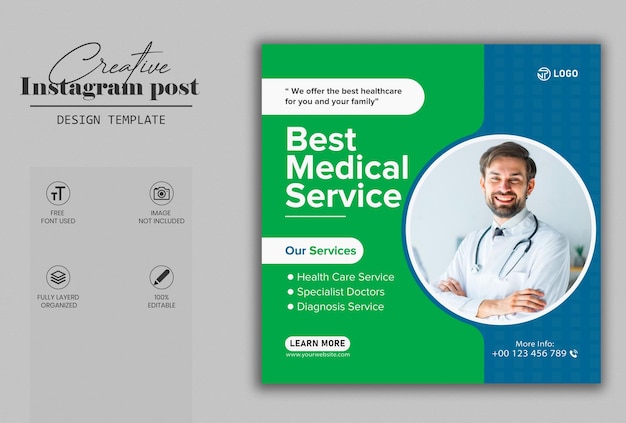 Best medical service social media and instagram post banner