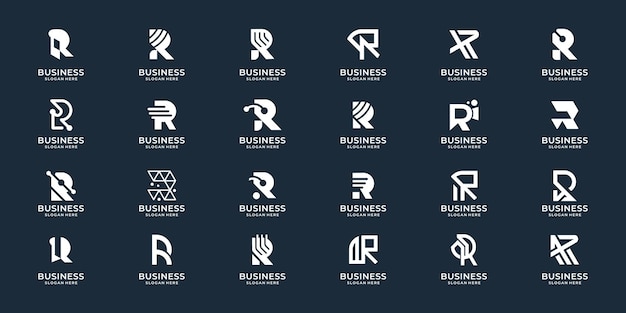 Best of mega bundle R logo design monogram inspiration lettermark r abstract style identity logo