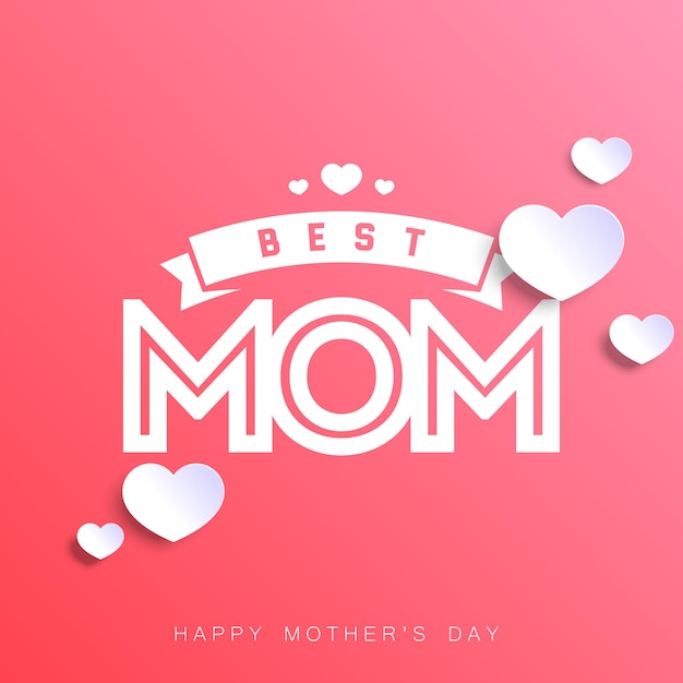 Best mom Happy Mother's Day postcard banner