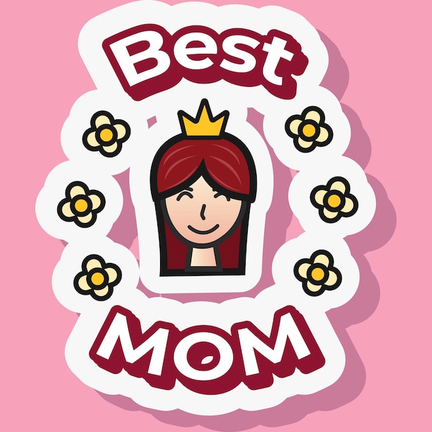 Best mommy sticker illustration