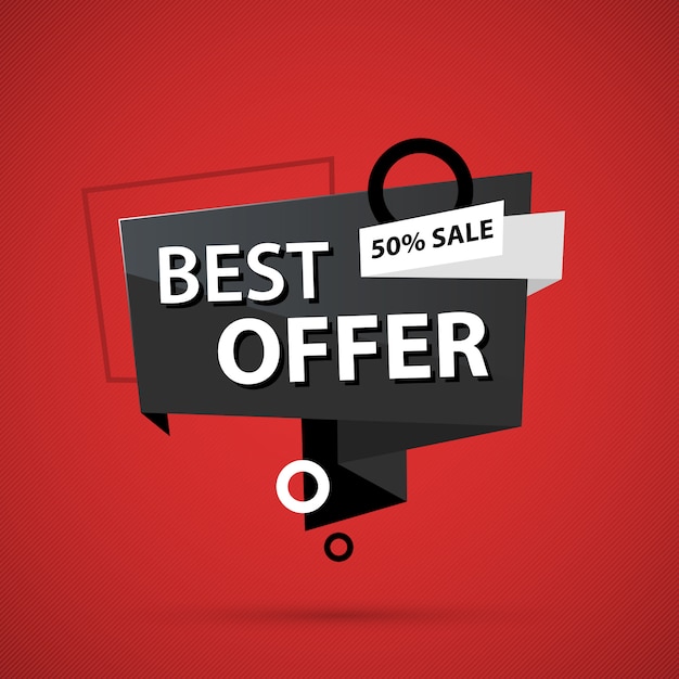 Best offer banner template in business origami style 