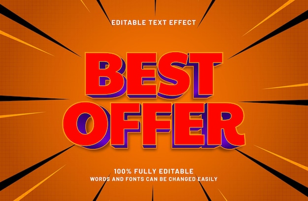 best offer editable text effect in discount and sale text style