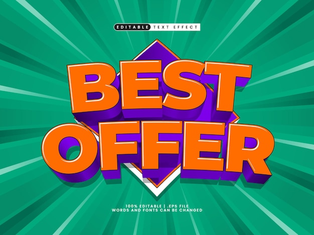 best offer editable text effect