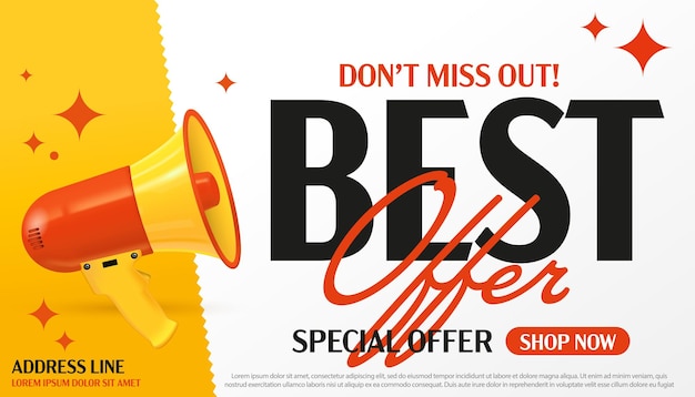 Best offer sale banner special offer label template