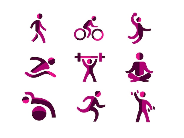 Best physical exercise icon set