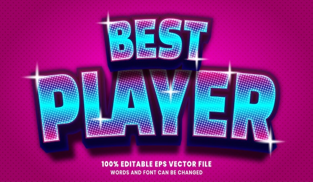 Best player 3d editable text style effect