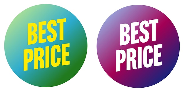 Best price round label badge isolated set