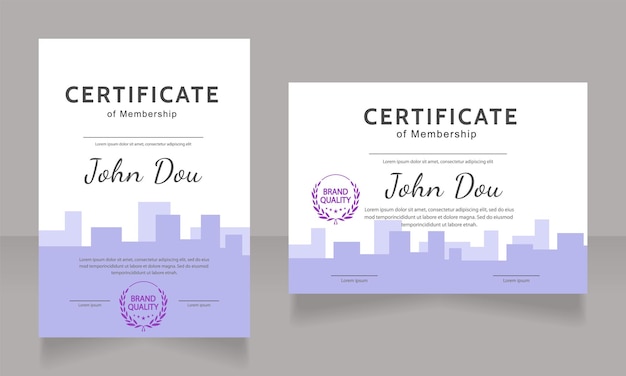 Best project certificate design template set