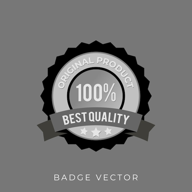 best quality badge illustration in silver and black original product