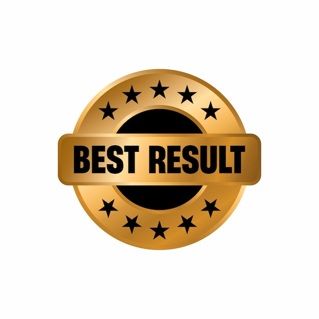 Best result gold vector emblem, Best result label stamp