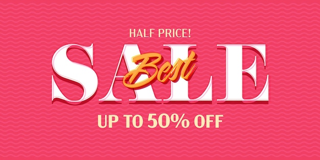 Best sale banner template with half price discount