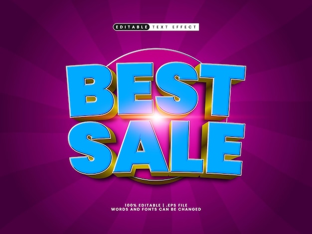 Vector best sale editable text effect in discount and sale text style