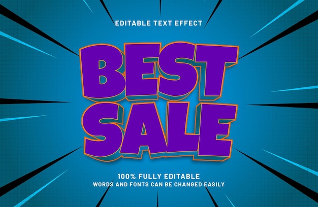 best sale editable text effect in discount and sale text style