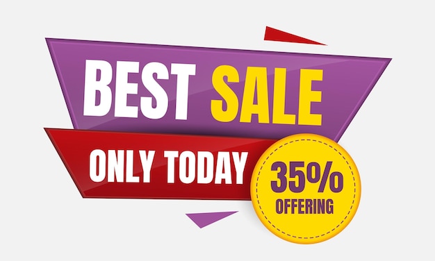 Best Sale, only today special offer banner, offering discount percent. Vector illustration elements