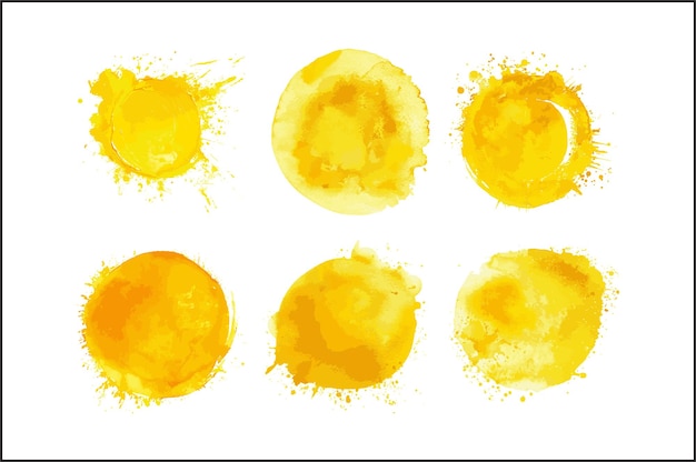 Vector best selling yellow watercolor splashes brighten your designs