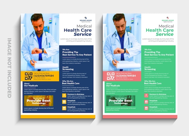 Vector best services medical flyer design template