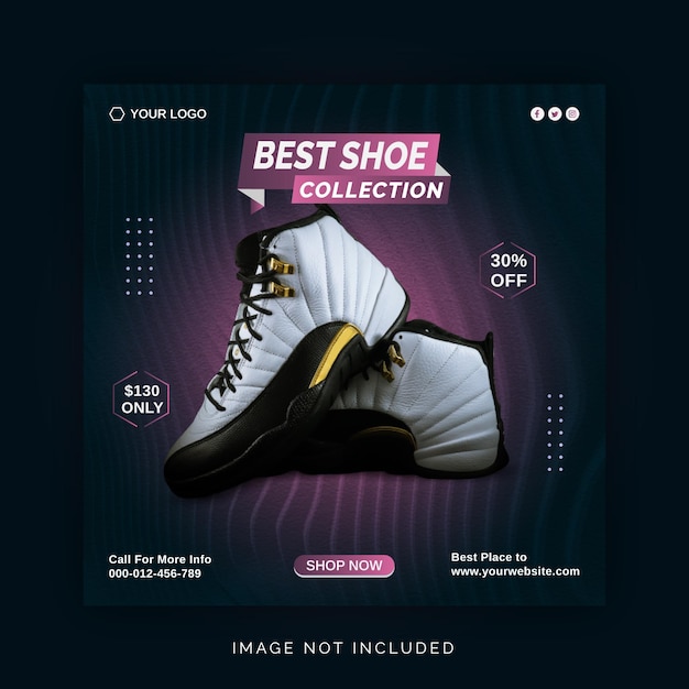 Vector best shoes collection instagram banner ad concept social media post template