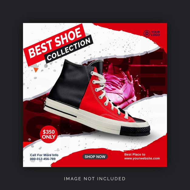 Vector best shoes collection instagram banner ad concept social media post template