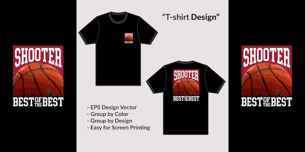 Best shooter basketball sports block theme design vector for tshirt hoodie and merchandise