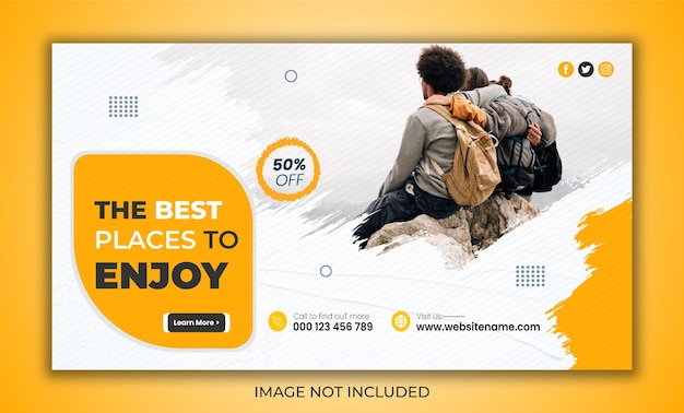 The best travel tourism enjoy the holiday package promotional web banner design