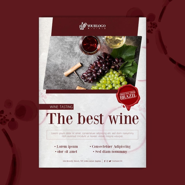 Vector best wine tasting event poster template