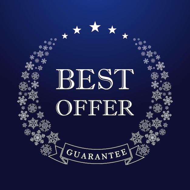 Best winter offer vector award, winter creative concept.