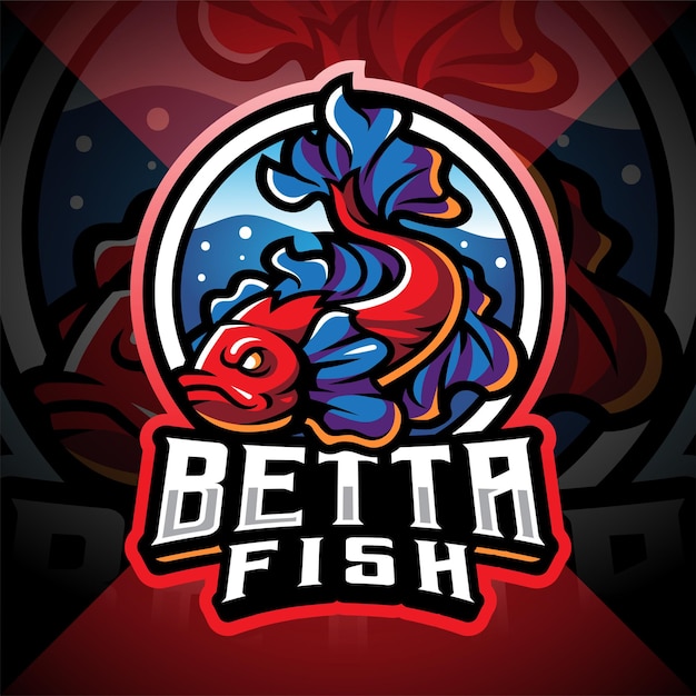 Betta fish esport mascot logo