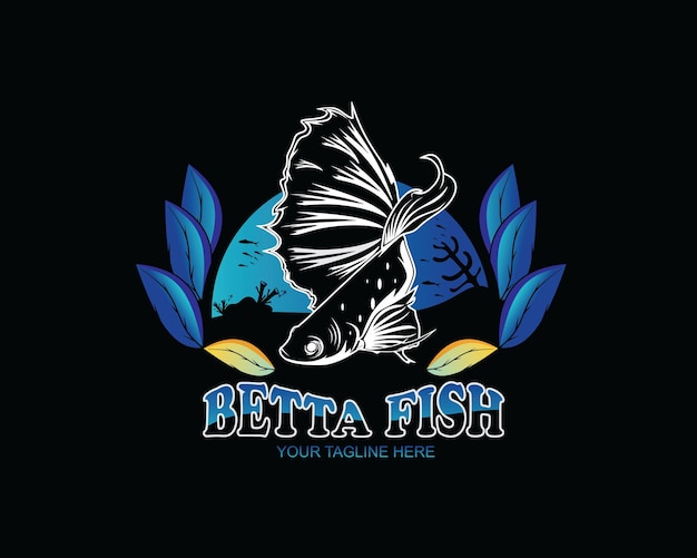 Betta fish mascot logo design