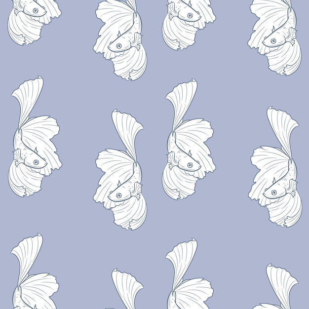 Betta fish vector repeat pattern siamese fighting fish