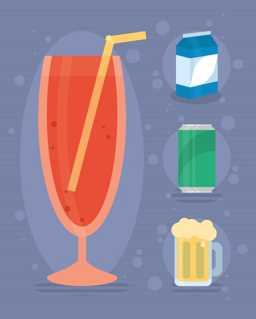 Beverages icon set