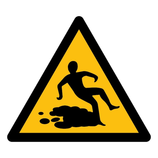 Vector beware slippery surface symbol isolate on white backgroundvector illustration eps10