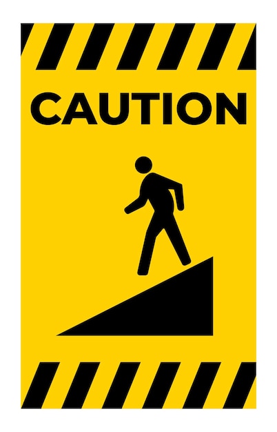 Vector beware slope symbol sign isolate on white backgroundvector illustration eps10