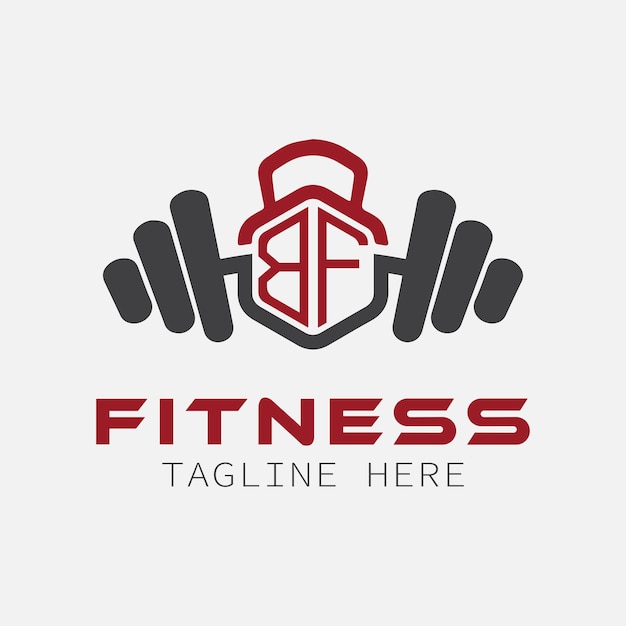 BF initial monogram for Fitness logo with Polygon style design