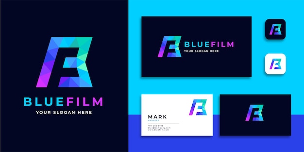 BF letter geometric logo in modern colorful