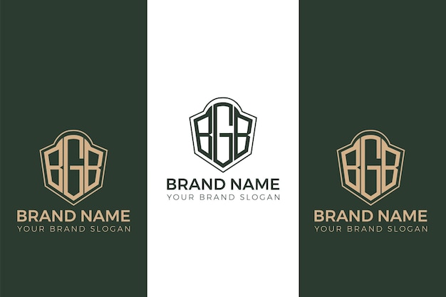 BGB Abstract initial letter logo design. BGB monogram shield shape letter company logo.